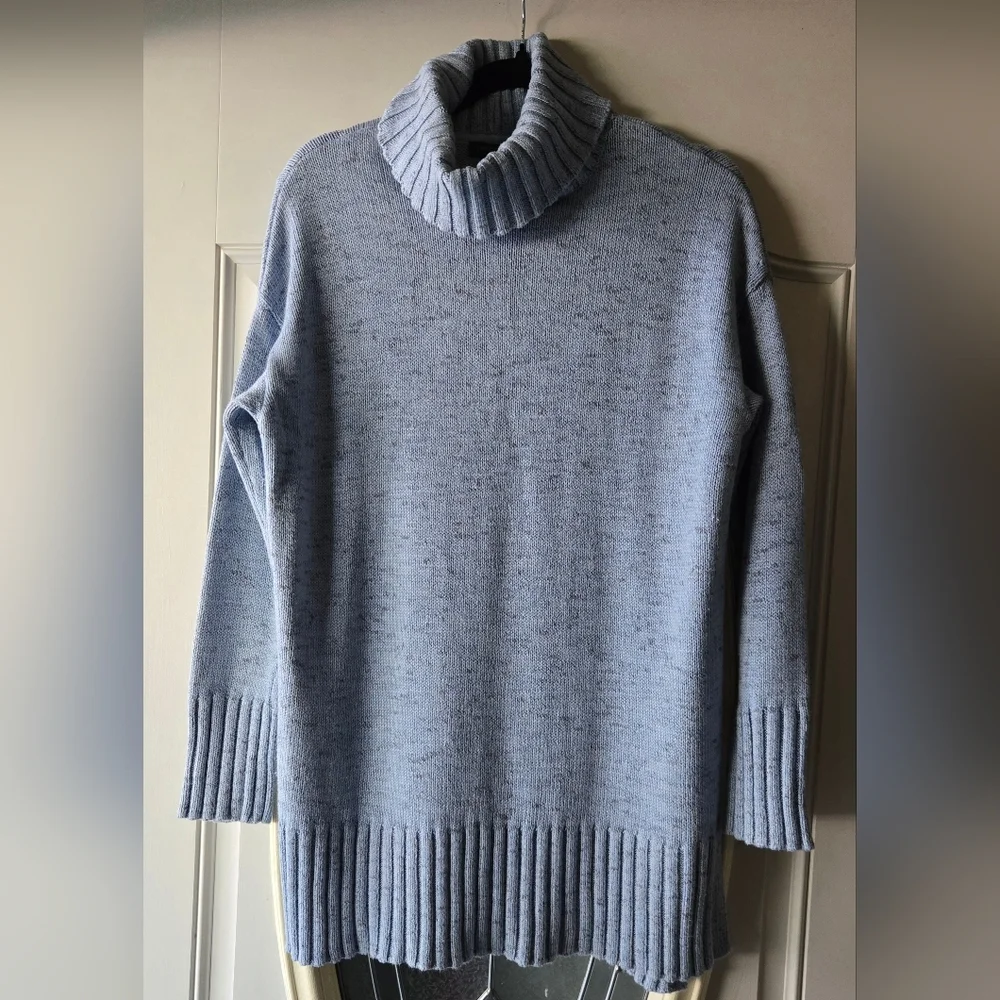 J. Jill Light Blue Comfortable Cozy Knit Turtleneck Sweater ~‎ Size Medium